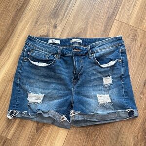 Vigoss Women's Marley Distressed Blue Jean Shorts